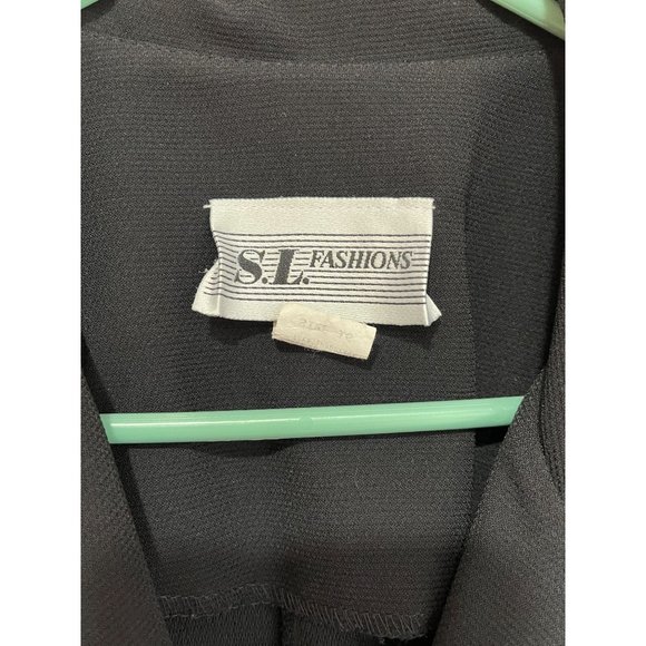 Vintage 90s SL Fashions Black Classic Midi Dress Womens Size 16 - Picture 4 of 5